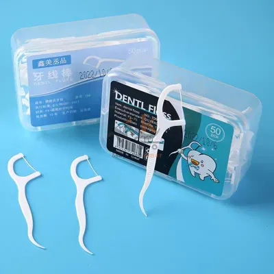 Lot de 50 fils dentaires en plastique