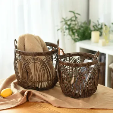 Panier de rangement rond en plastique – 22 x 30 cm – Pratique et léger