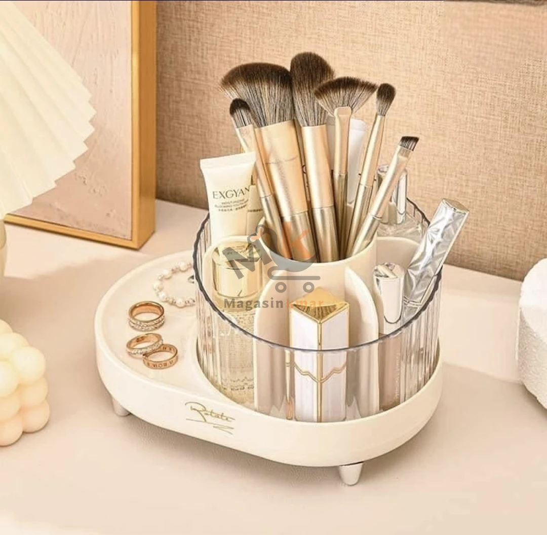 Organisateur maquillage et pinceau rotatif