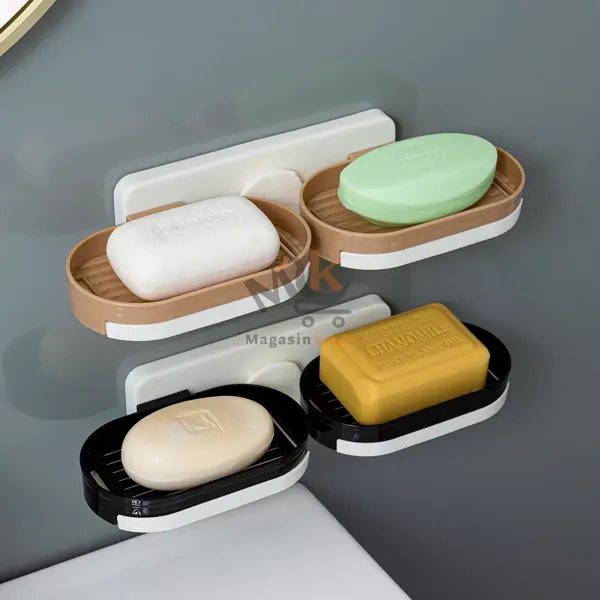 Lot de 2 Porte-Savons Muraux en Plastique