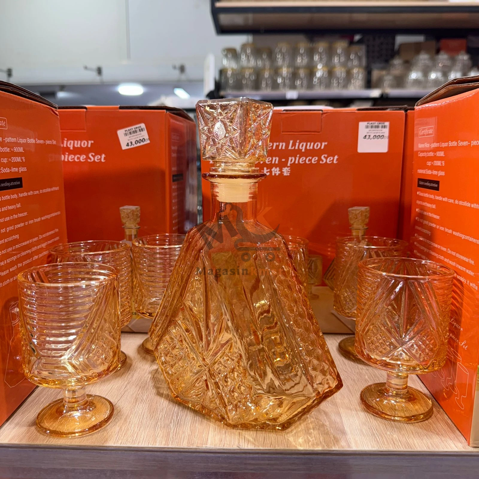 Carafe900ML avec 6 verres à pied – Service à jus élégant en verre