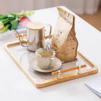 Plateau rectangulaire en bois MM– Plateau de service naturel et pratique