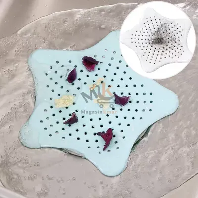 Filtre lavabo étoile en silicone 15 cm – Anti-bouchon pour évier et douche