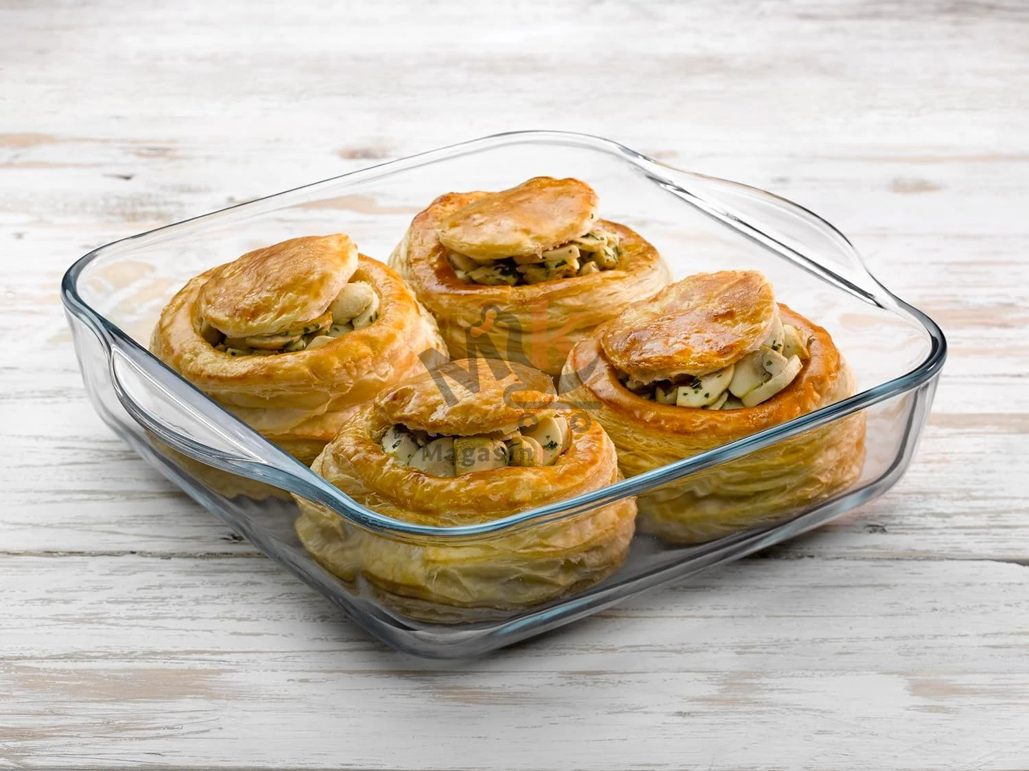 Plat à four carré en verre 28 cm – Résistant à la chaleur pour cuisson au four