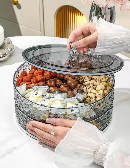 Boîte fruits secs à 3 compartiments avec couvercle