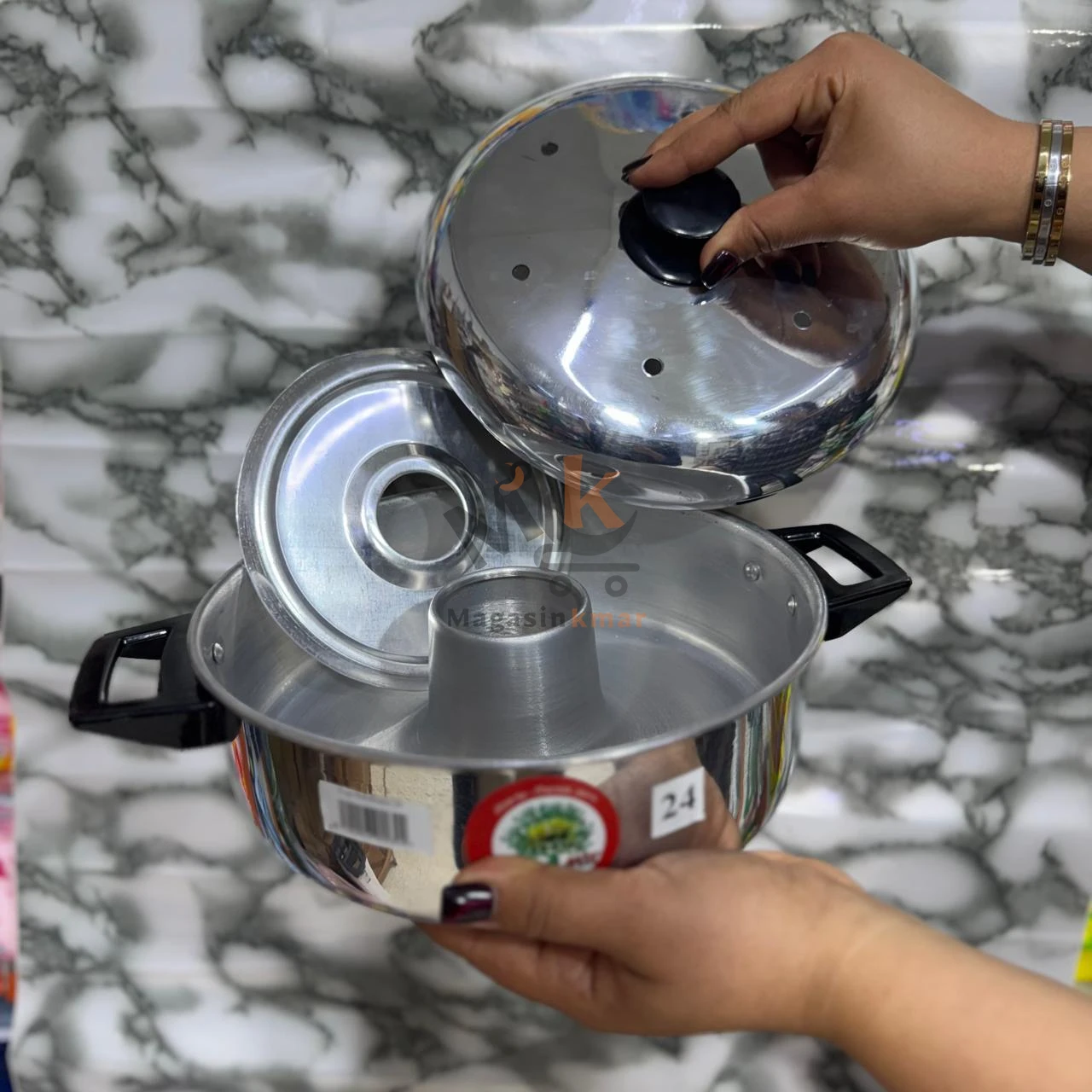 Moule de four  en inox et aluminium – Cuisson traditionnelle au gaz 26 cm