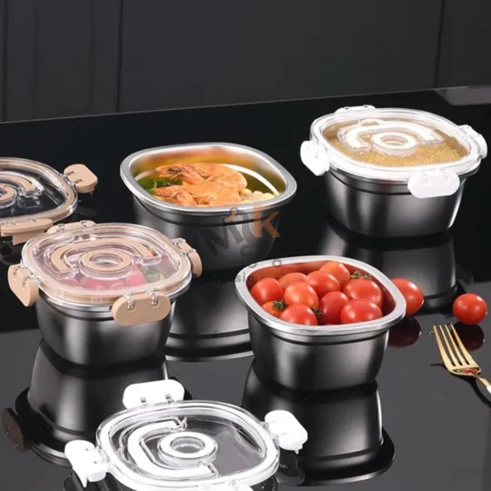 Lunch box en acier inoxydable avec couvercle alimentaire – Pratique et saine