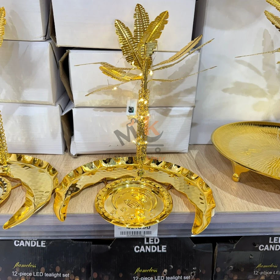 Présentoir décoratif LED en métal forme palmier PM – Éclairage ambiance