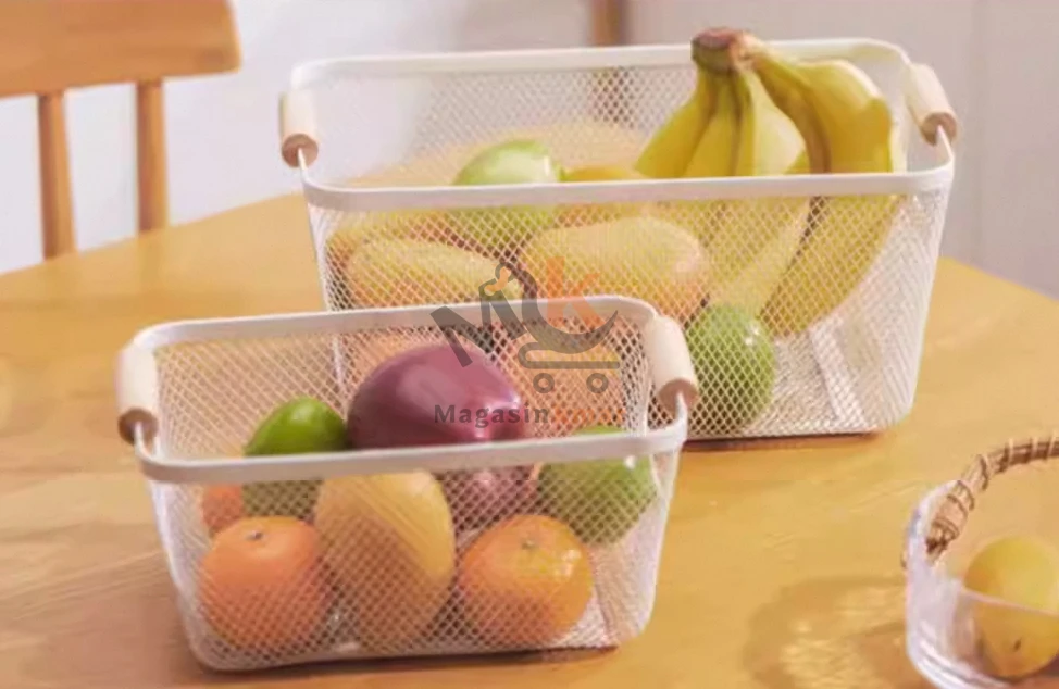 Panier de rangement en métal