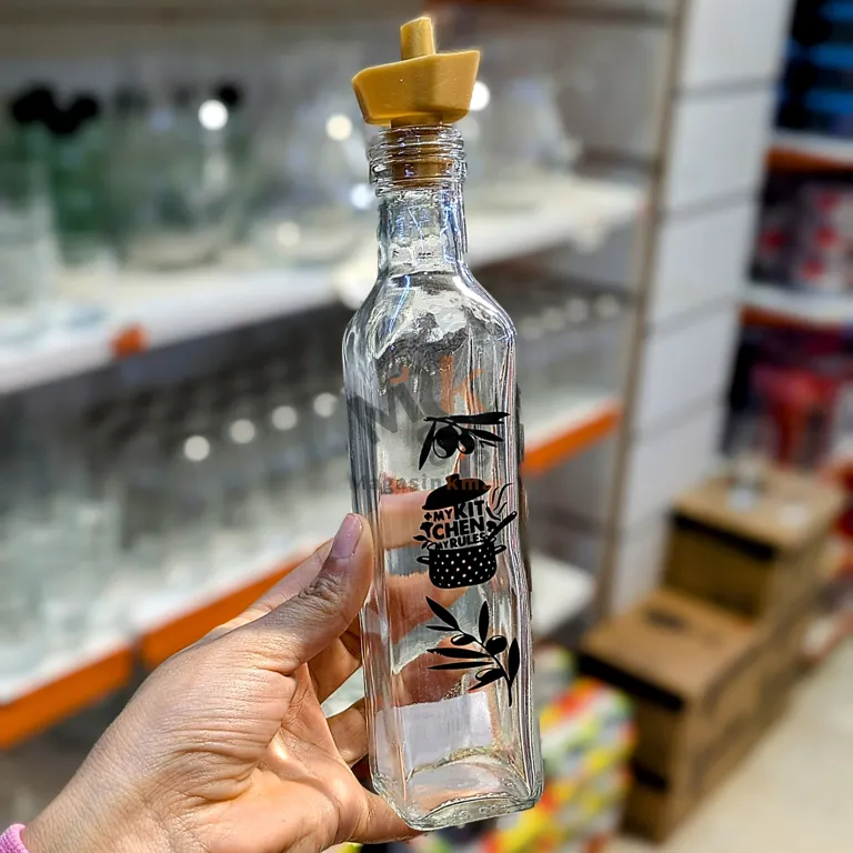 Distributeur d'huile en verre avec couvercle en plastique- my kitchen
