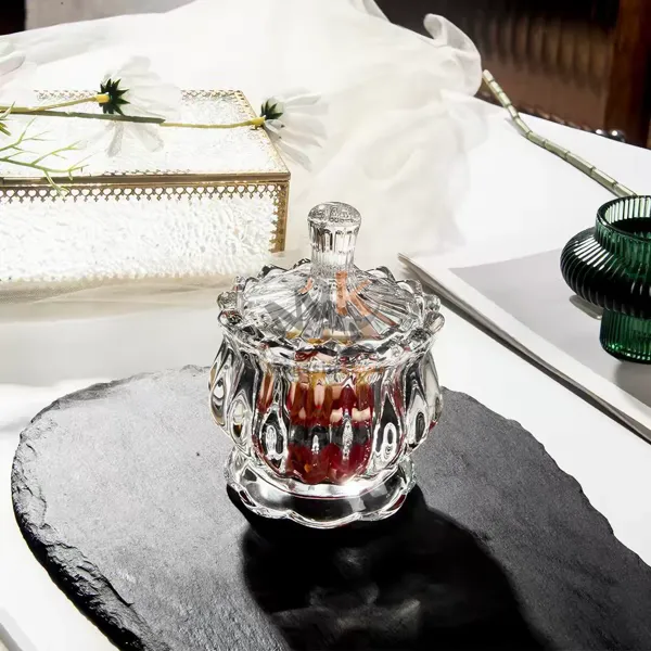 Mini bonbonnière en verre avec couvercle 9 cm – Boîte élégante pour bonbons et décoration