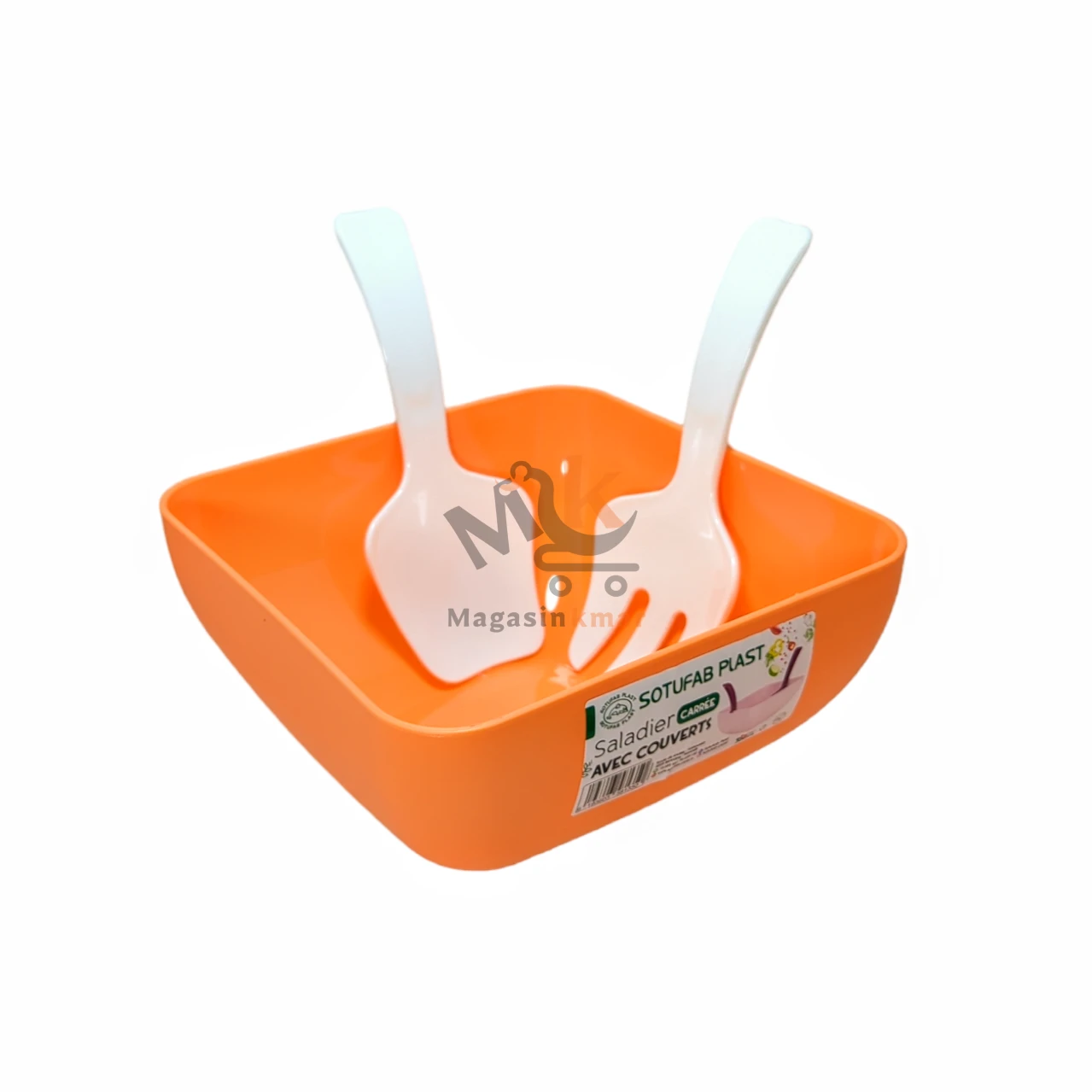 Saladier en plastique avec couvert