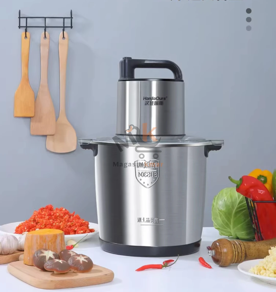 Hachoir électrique 800 W – 4 L en acier inoxydable – Puissant et rapide