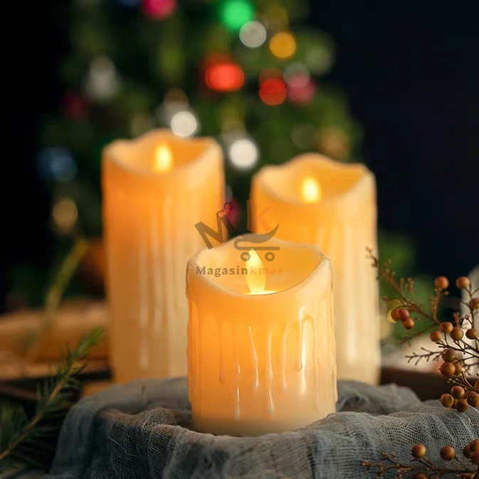 Lot de 3 bougies LED sans flamme