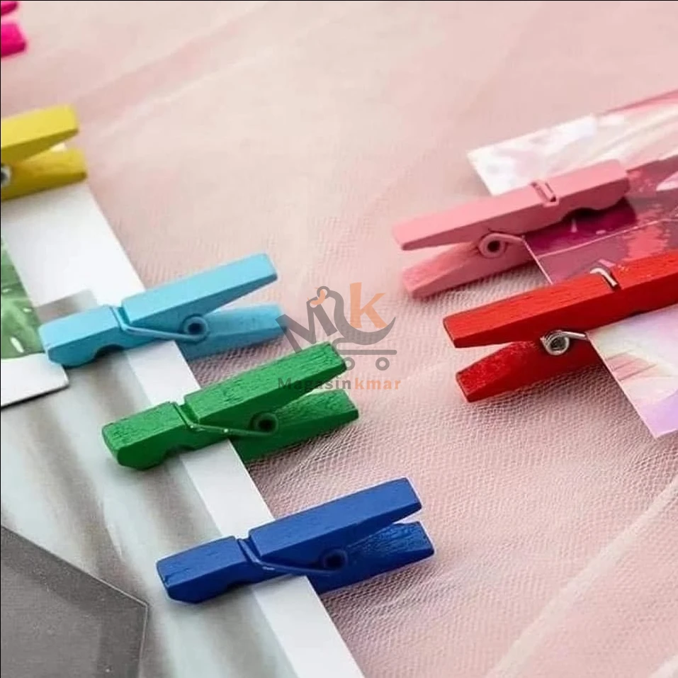 Lot de 25 mini pinces en bois – Accessoires décoratifs