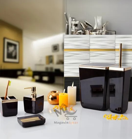 Ensemble accessoires salle de bain 3 pièces en céramique