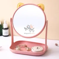 Miroir de maquillage de bureau + Porte-Bijoux