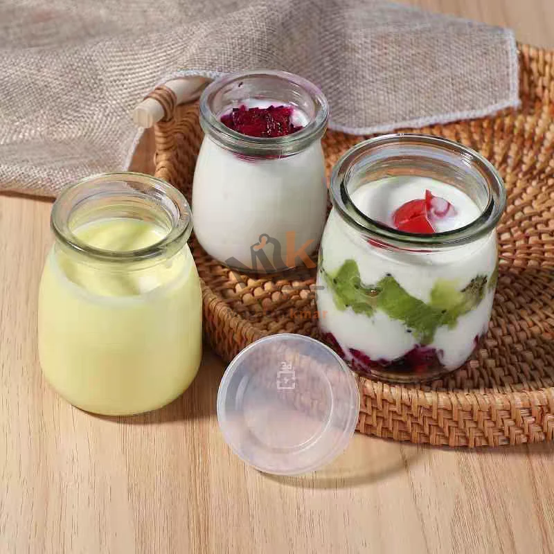 Pot à yaourt en verre 150 ml avec couvercle – Idéal pour desserts et conservation