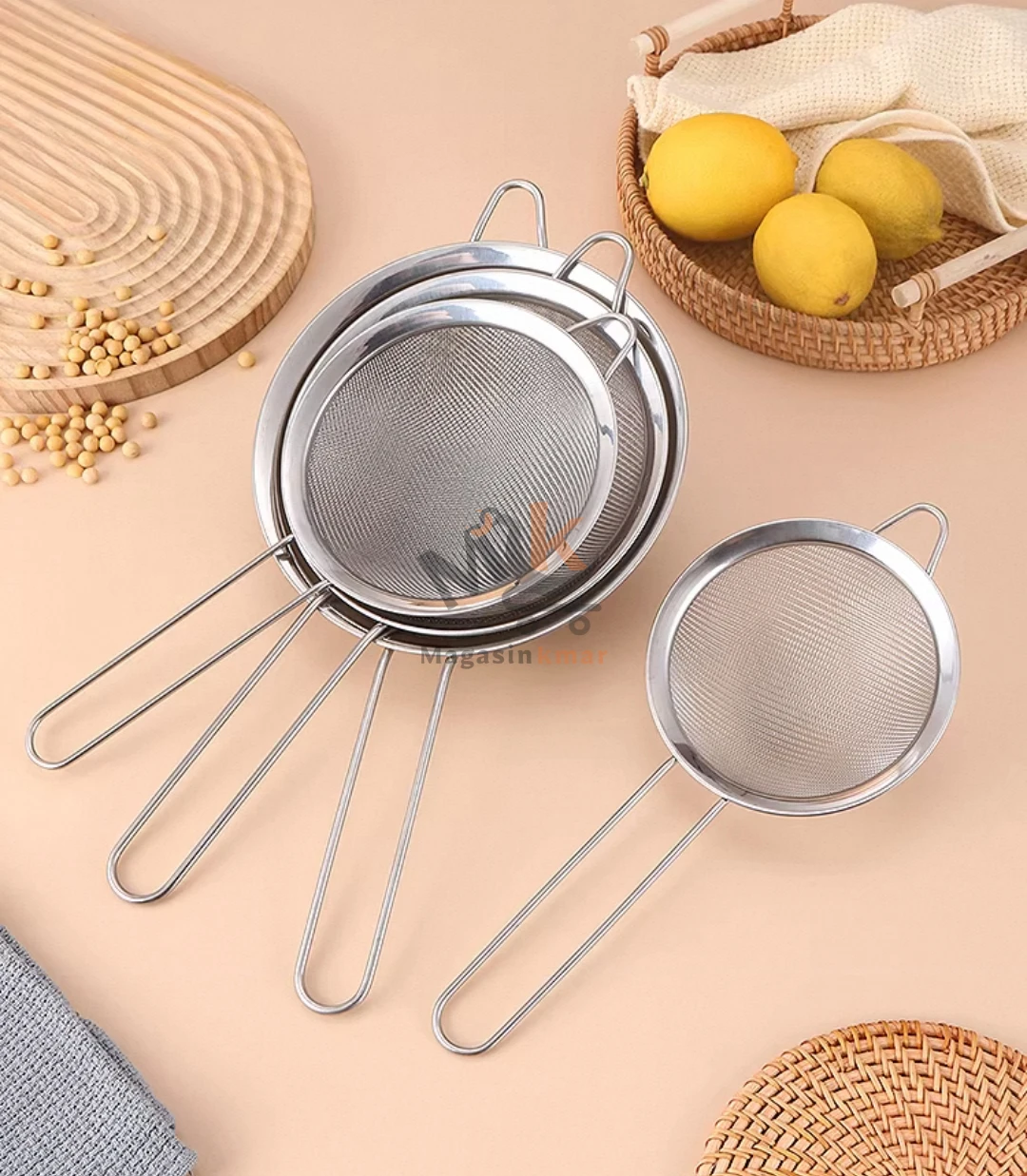 Série de 3 passoires en acier – Différentes tailles pour cuisine