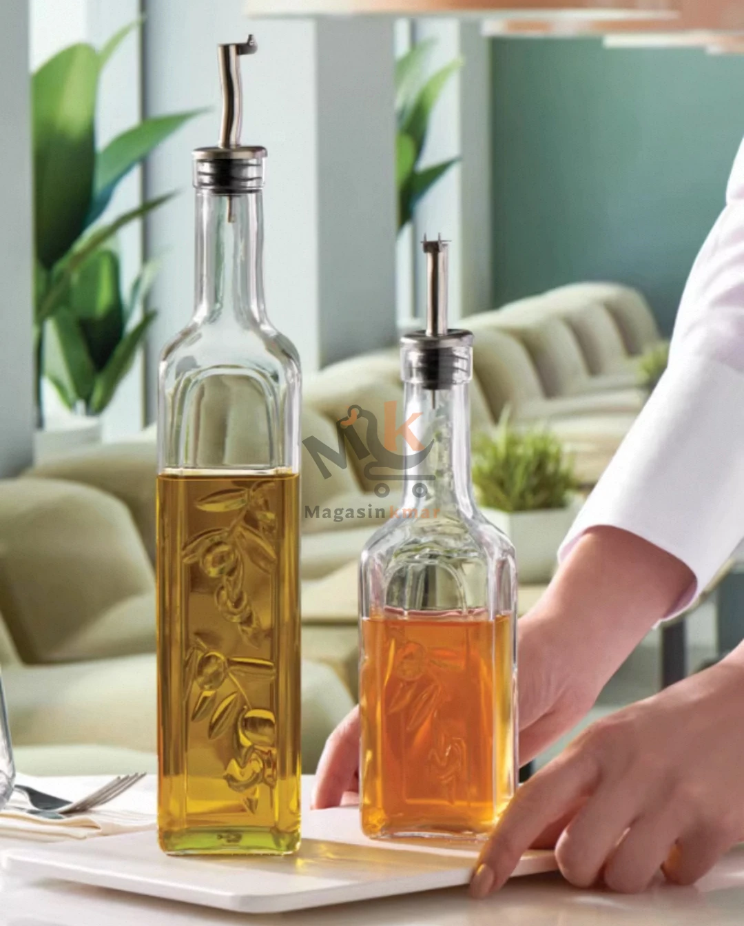 Bouteille à huile en verre 1L