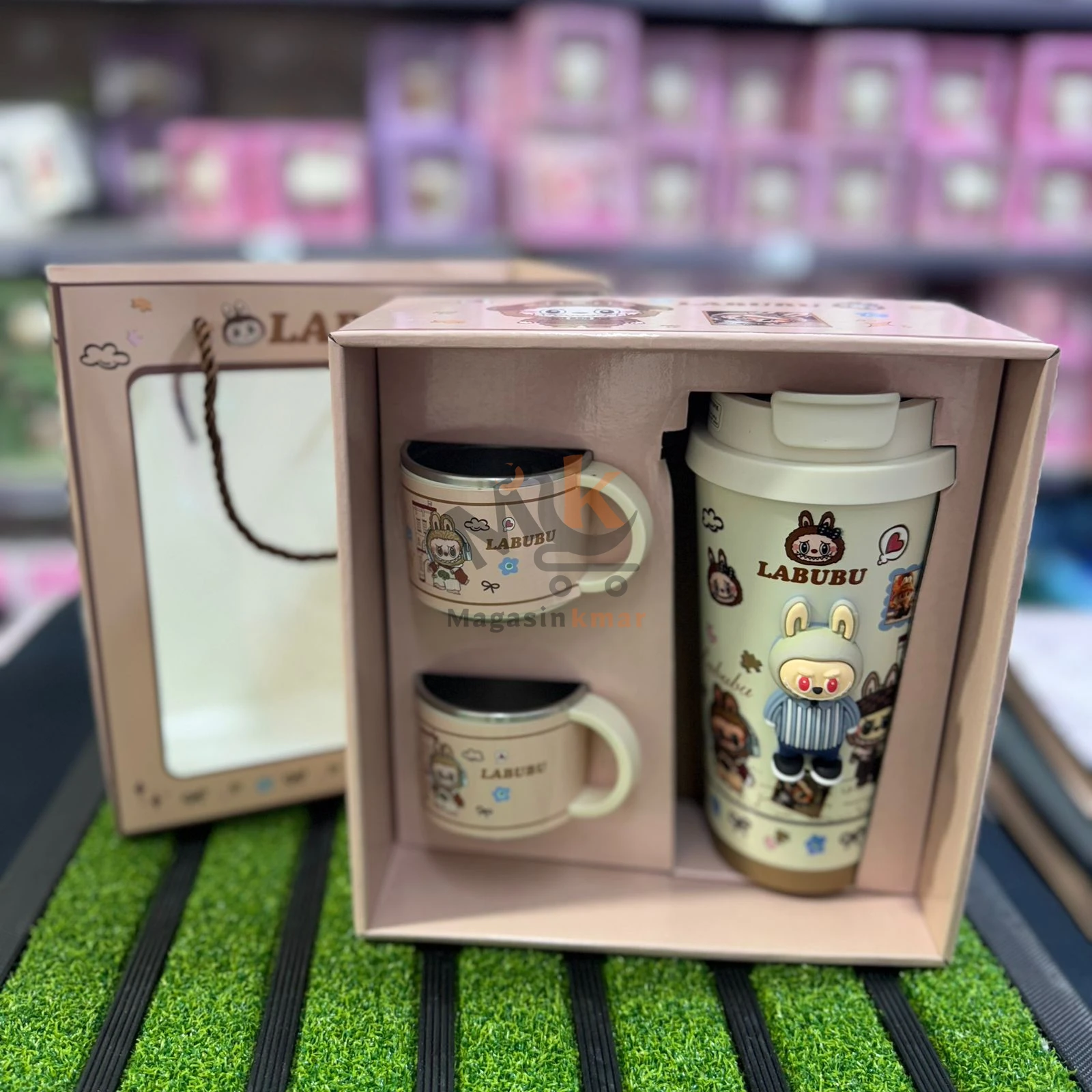 Pack thermos en acier avec 2 tasses – Idéal pour café et thé en déplacement