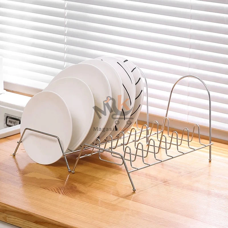 Porte assiette a 7 compartiment en métal noir