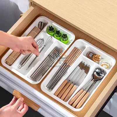 Organisateur de tiroir pour ustensiles en plastique 35 × 27 × 5 cm – Rangement cuisine pratique