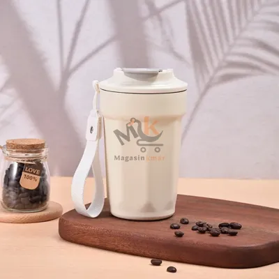 Thermos 2 en 1 en inox avec paille – 400 ml