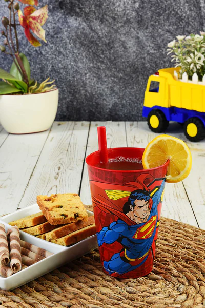 Verre avec paille en plastique pour enfant_ 400ml