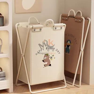 Panier de rangement pliable avec support métallique 53 × 37 × 24 cm – Organisateur pratique