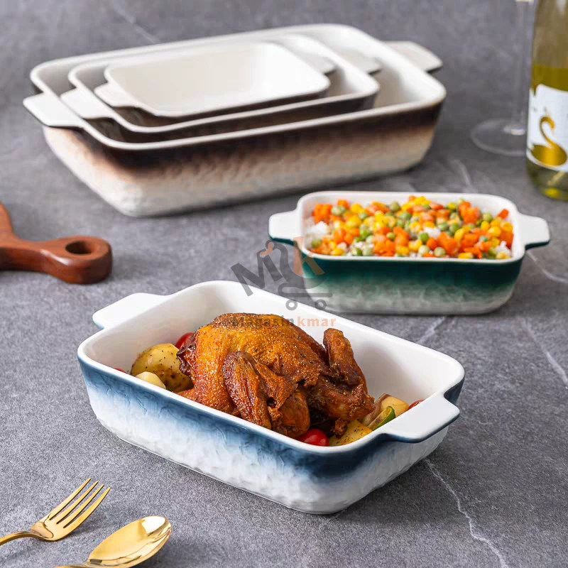 Plat à four en céramique rectangulaire