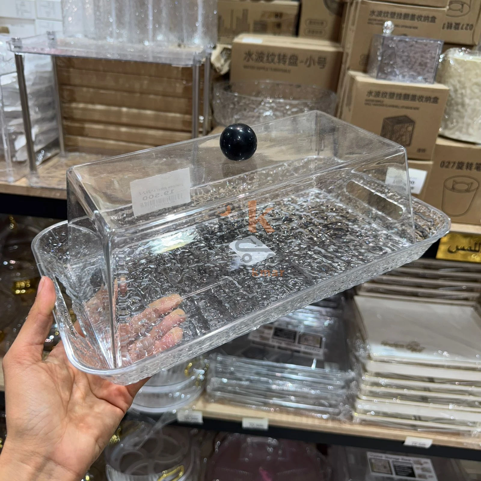 Plateau en plexi avec cloche – Présentoir élégant pour gâteaux et pâtisseries