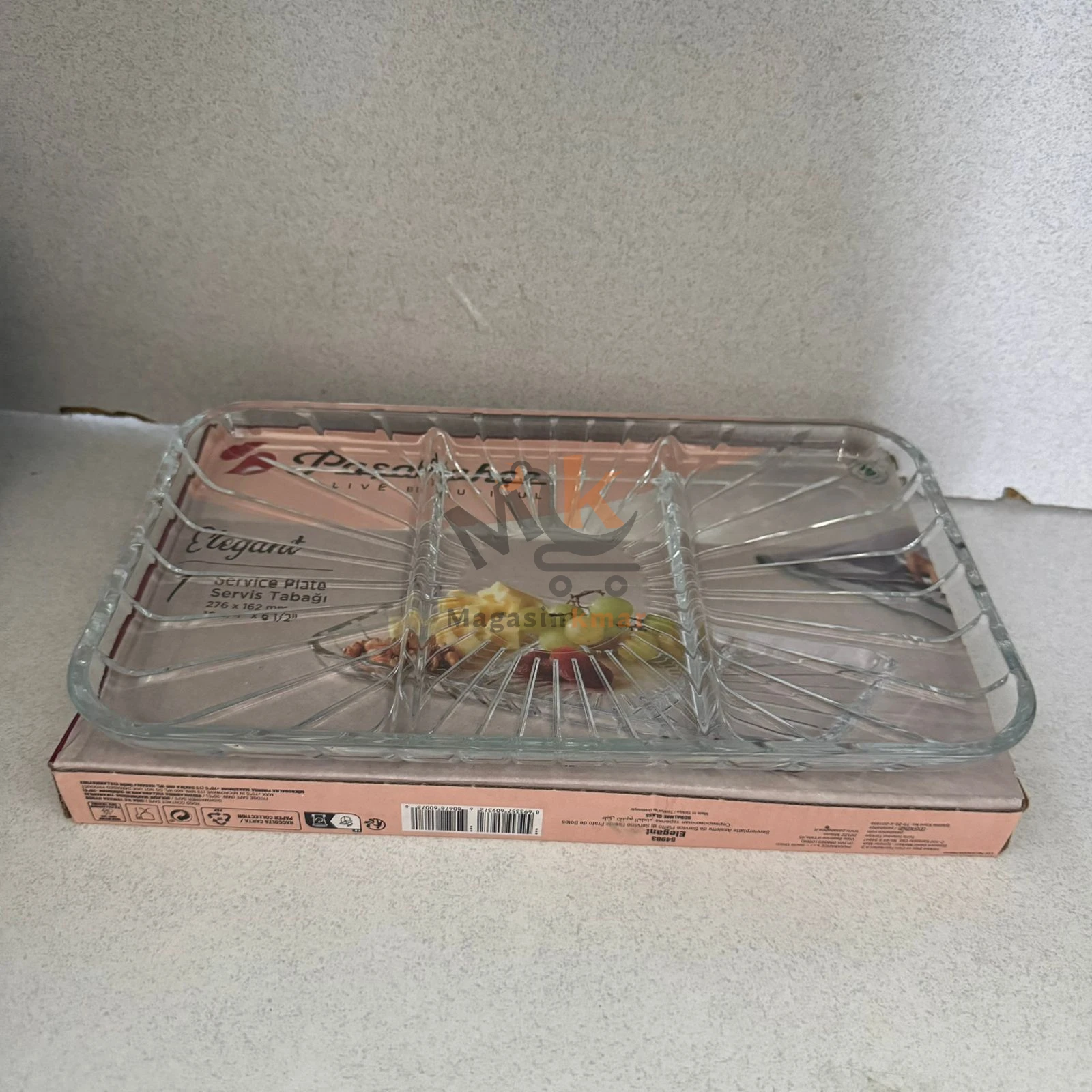 Plat rectangulaire en verre à 3 compartiments – Élégant et pratique