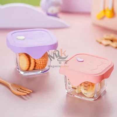 Mini boîte de conservation en verre avec couvercle en silicone