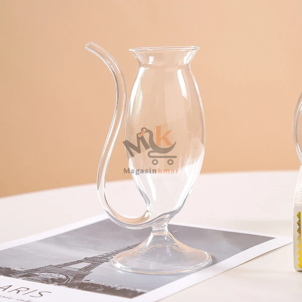 Verres à Cocktail transparent en verre avec paille 200ml