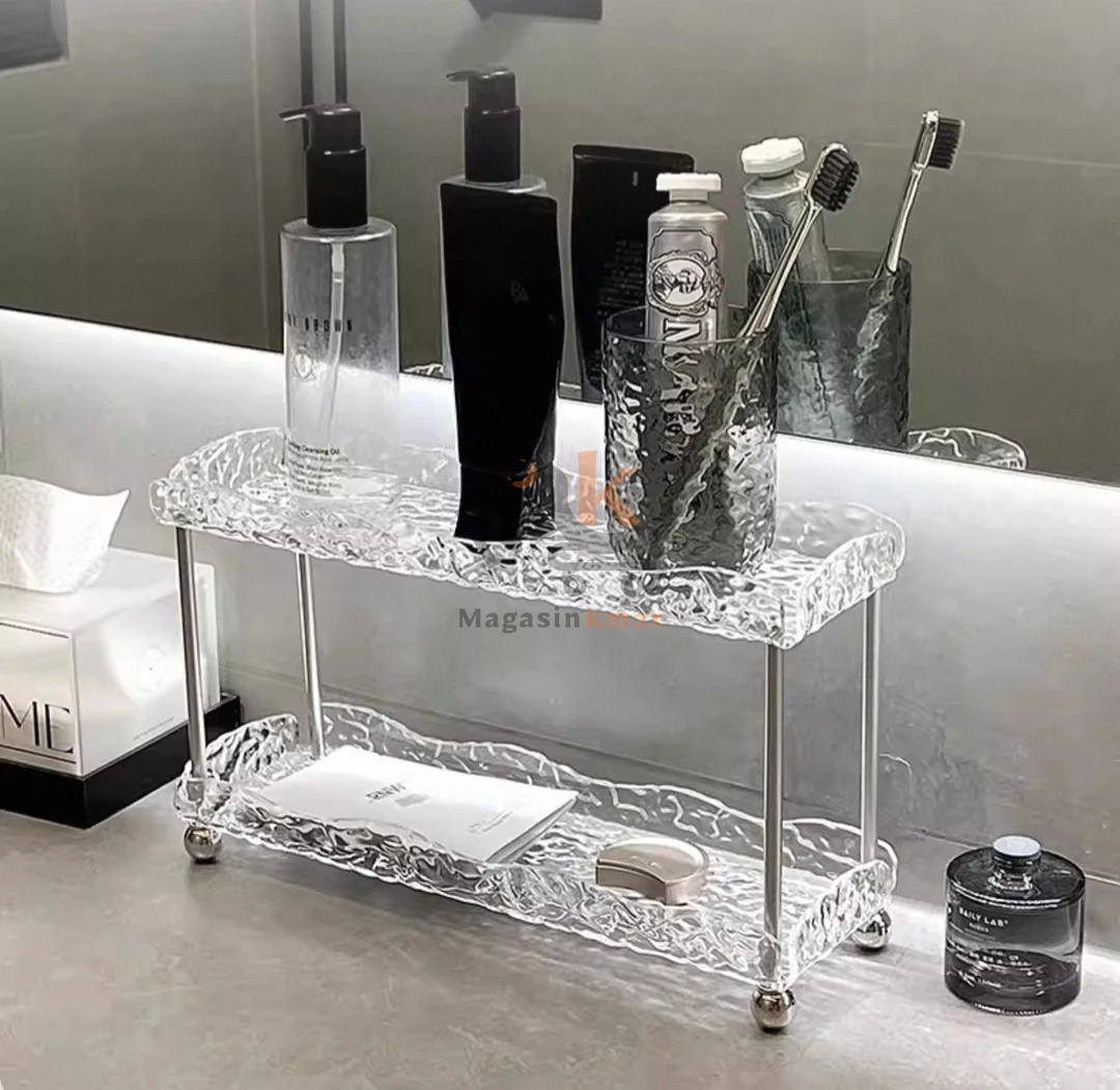 Étagère de rangement rectangulaire en plexi – 26x9x20 cm