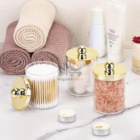 Boîte à coton-tige en plexi /Bâtonnet– Transparente, pratique et hygiénique