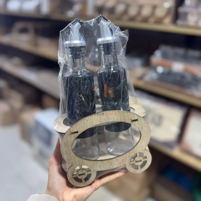 Support avec 2 bouteilles huile et vinaigre