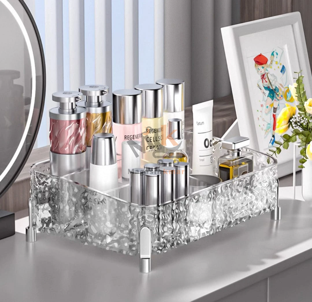 Organisateur maquillage en plexi avec 5 compartiments