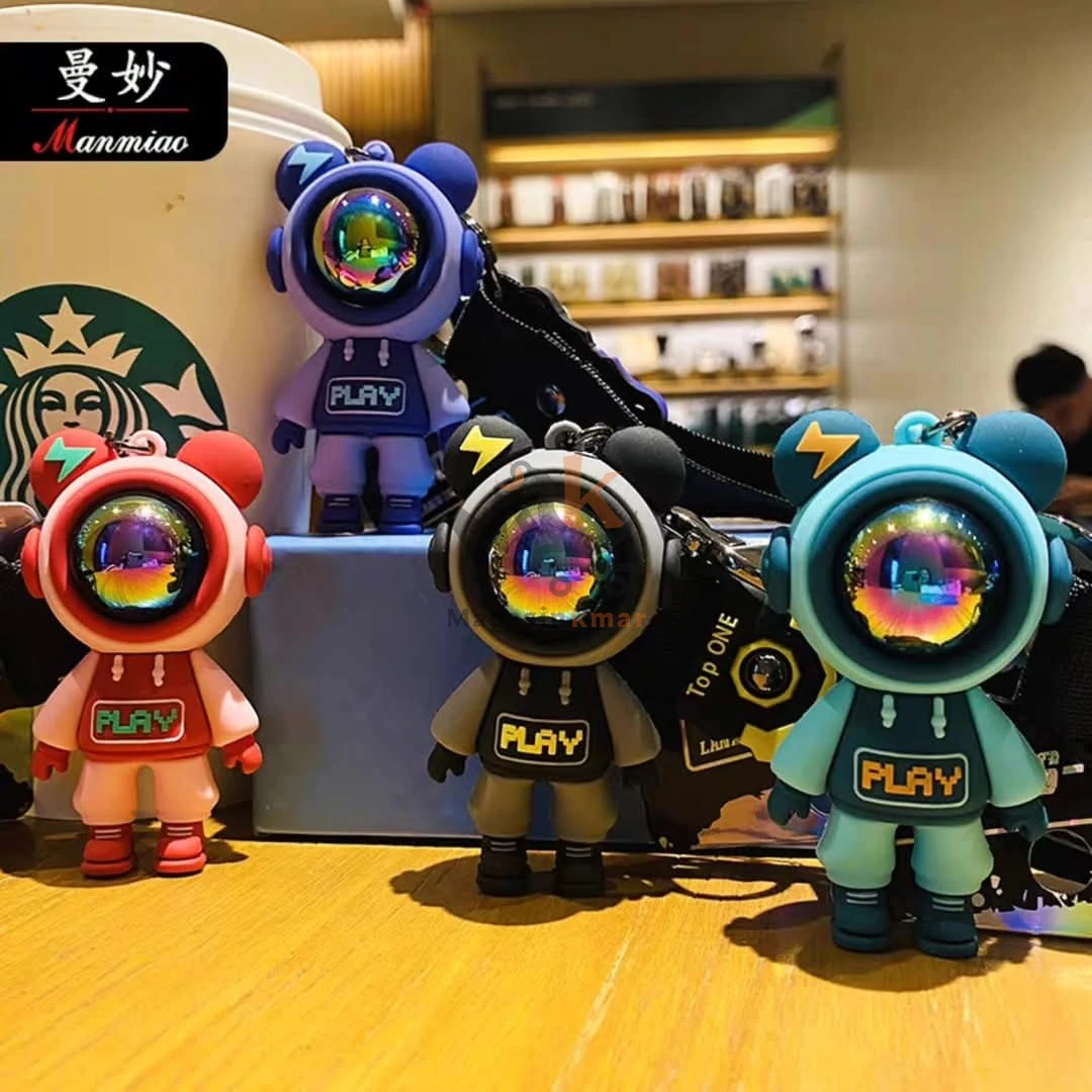 Porte-clés en forme d'astronaute avec mousqueton