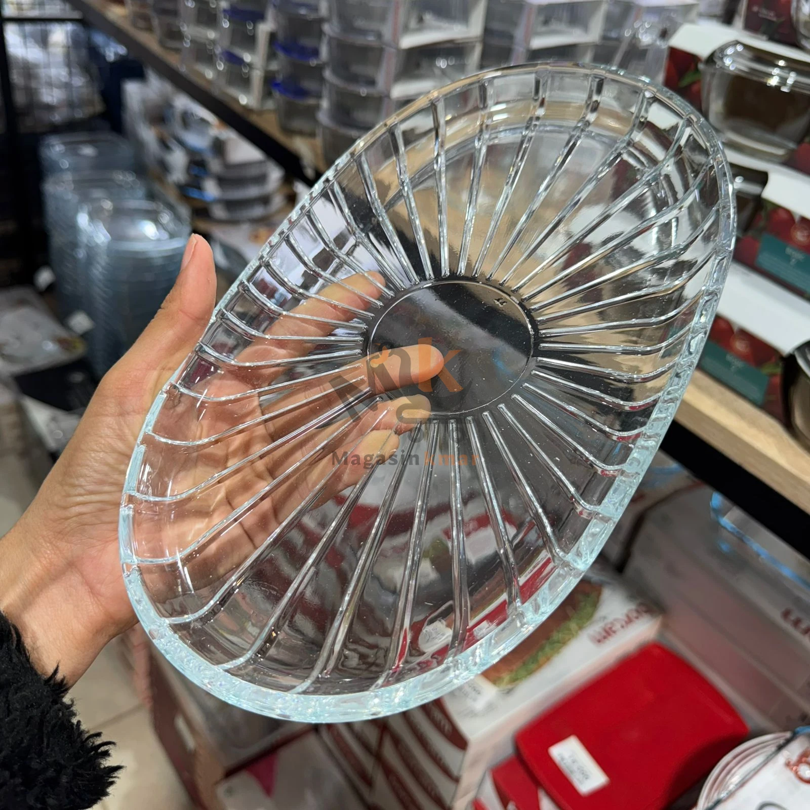 Plat ovale élégant en verre – 28 x 16 cm – Service raffiné