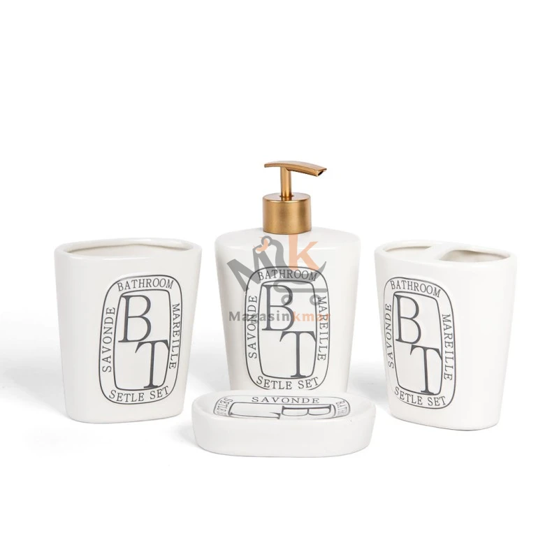 Accessoire salle de bain en céramique avec design