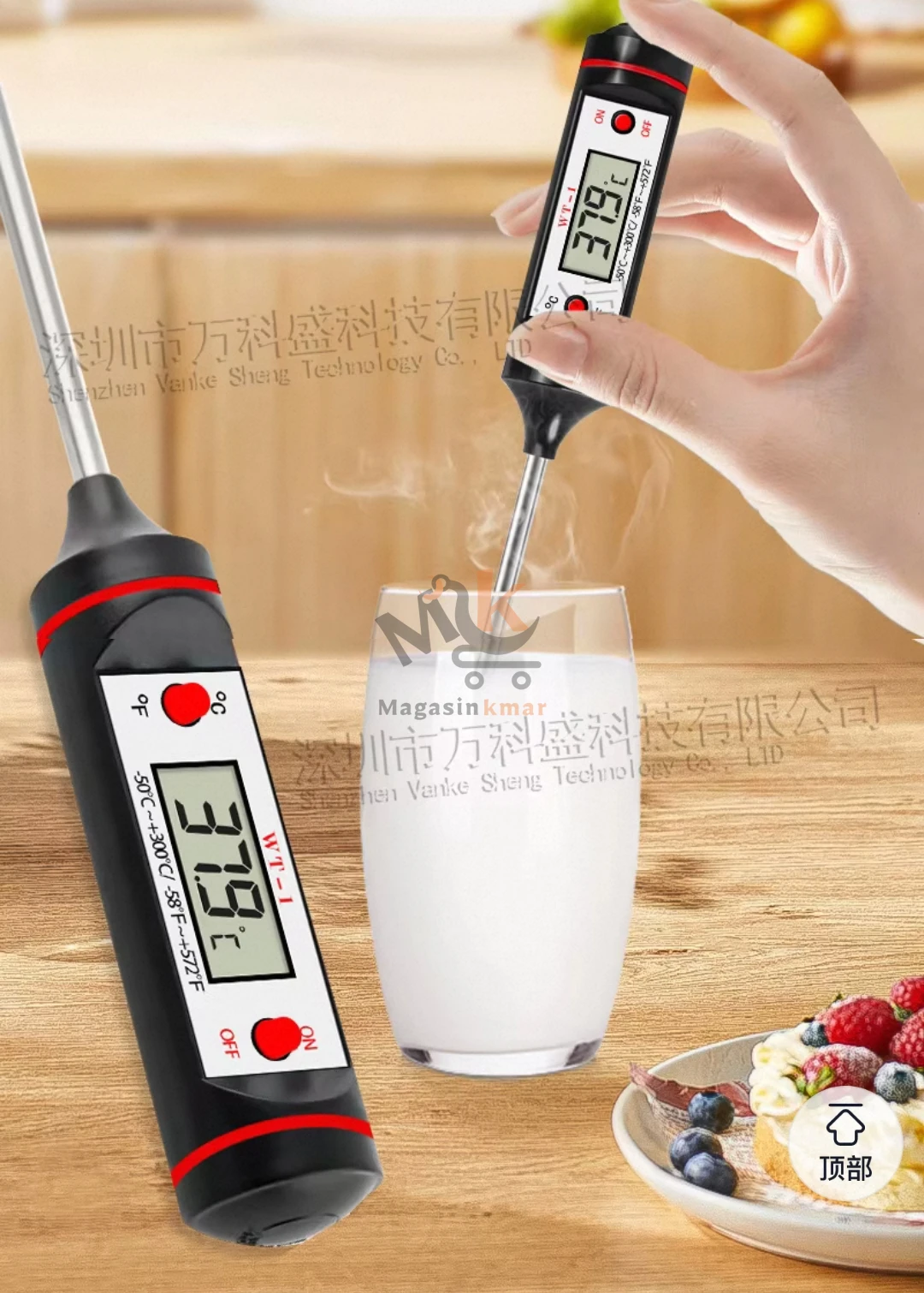 Thermomètre de cuisine à sonde – 20 cm – Cuisson précise et sécurisée