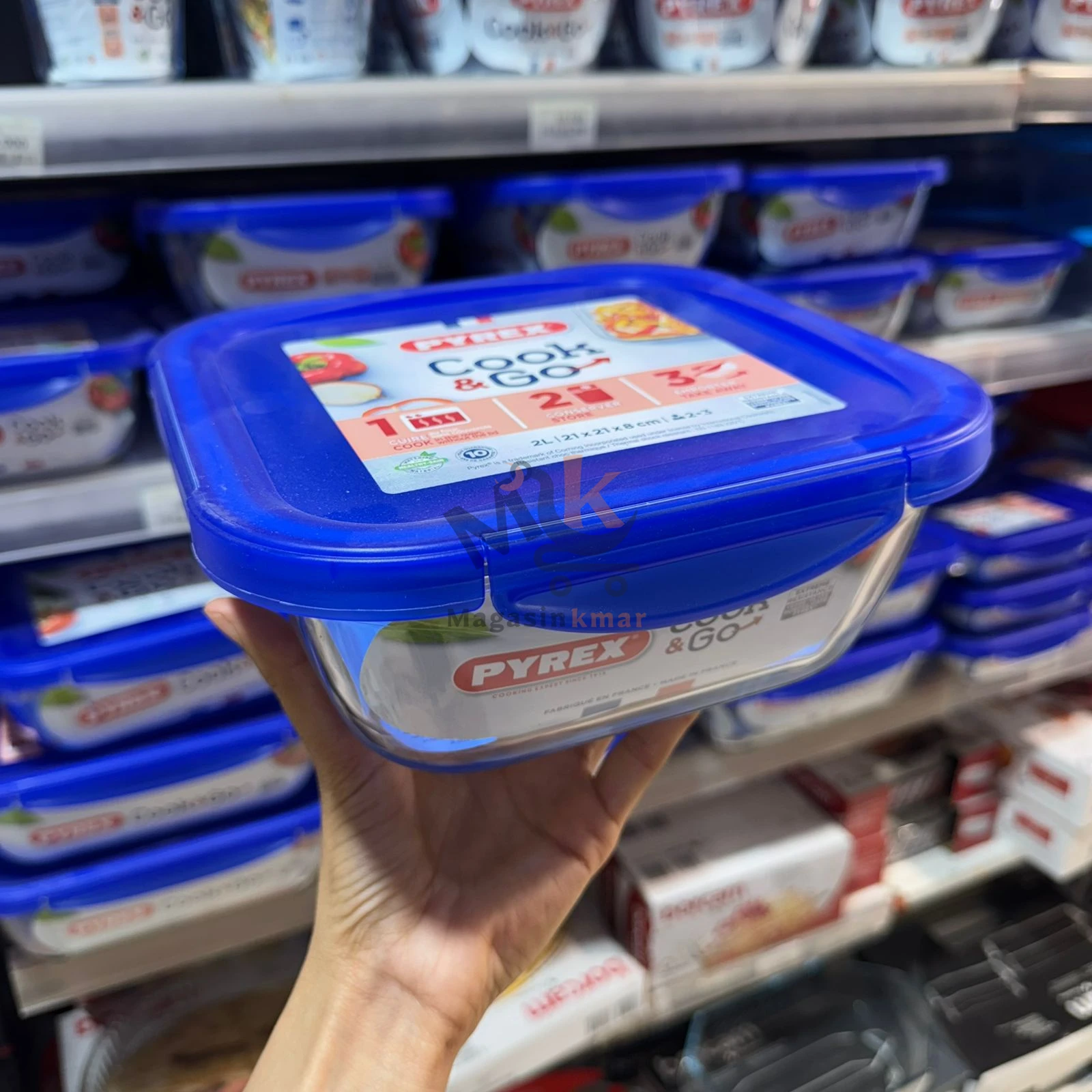 Boîte de conservation rectangulaire Pyrex en verre 3.5l avec couvercle hermétique