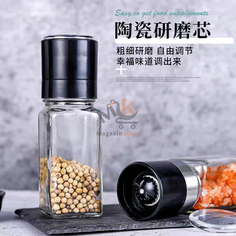 Pot à épices en verre avec couvercle plastique – Conservation pratique