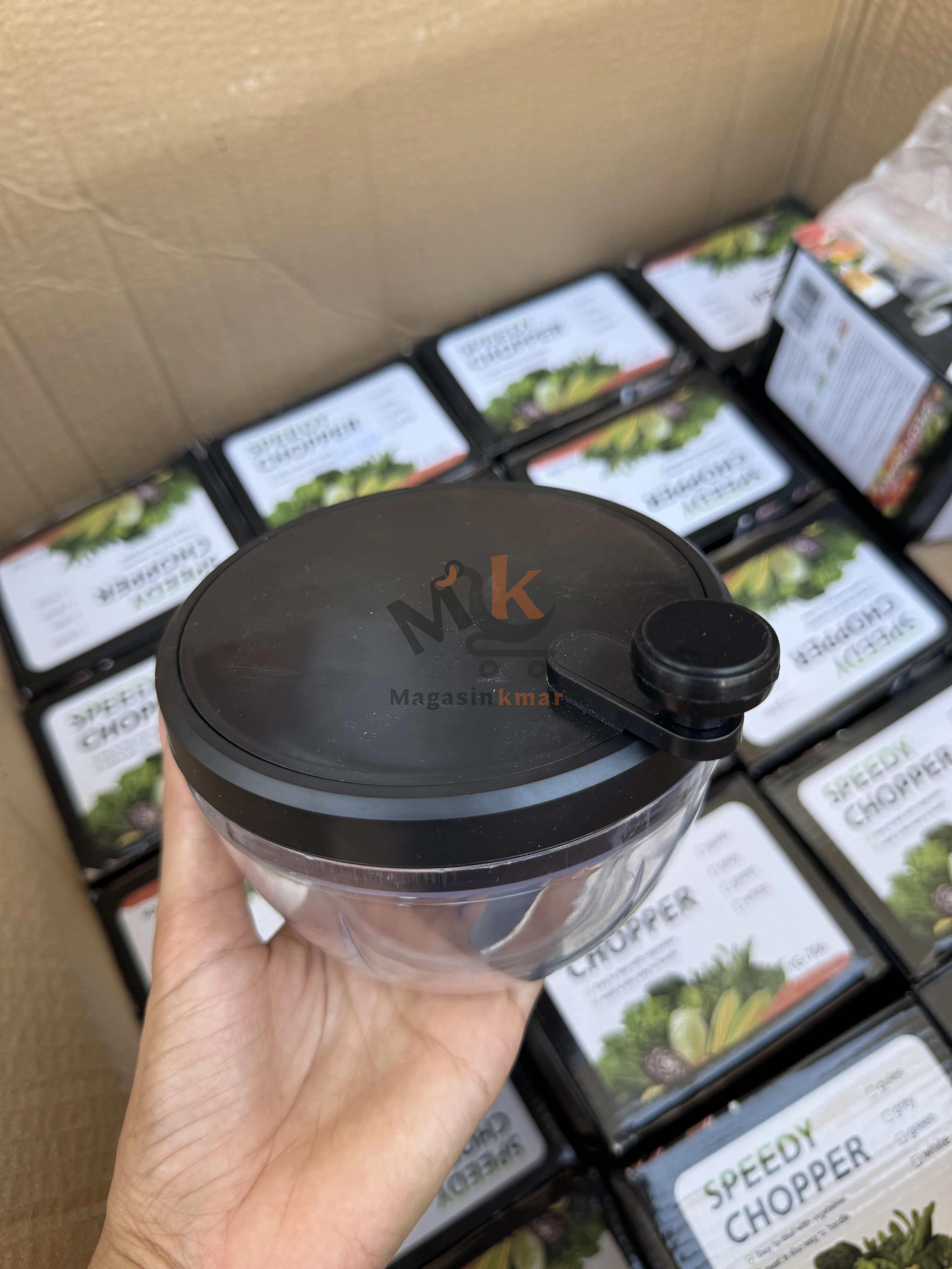 Mini hachoir en plastique avec 3 lames