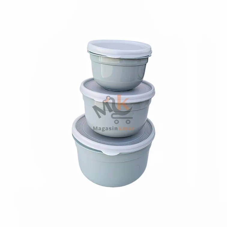 Pack de 3 boîtes étanche en plastique avec couvercle