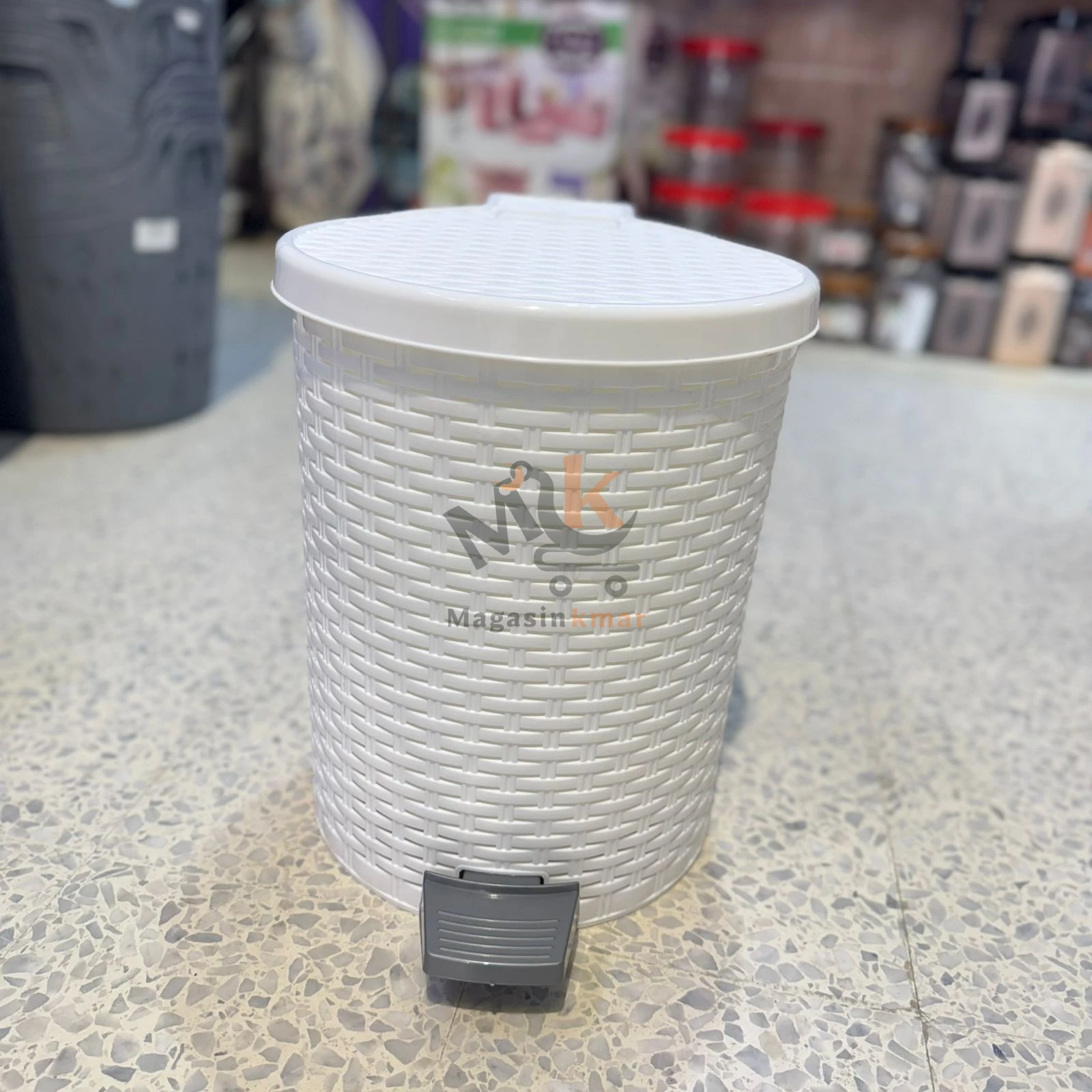 Poubelle rotin 20L en plastique alimentaire – Design, solide et idéale pour la maison