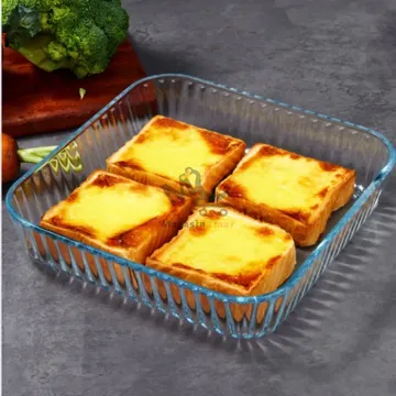 Plat à four  en verre 33*27cm – Résistant à la chaleur pour cuisson au four