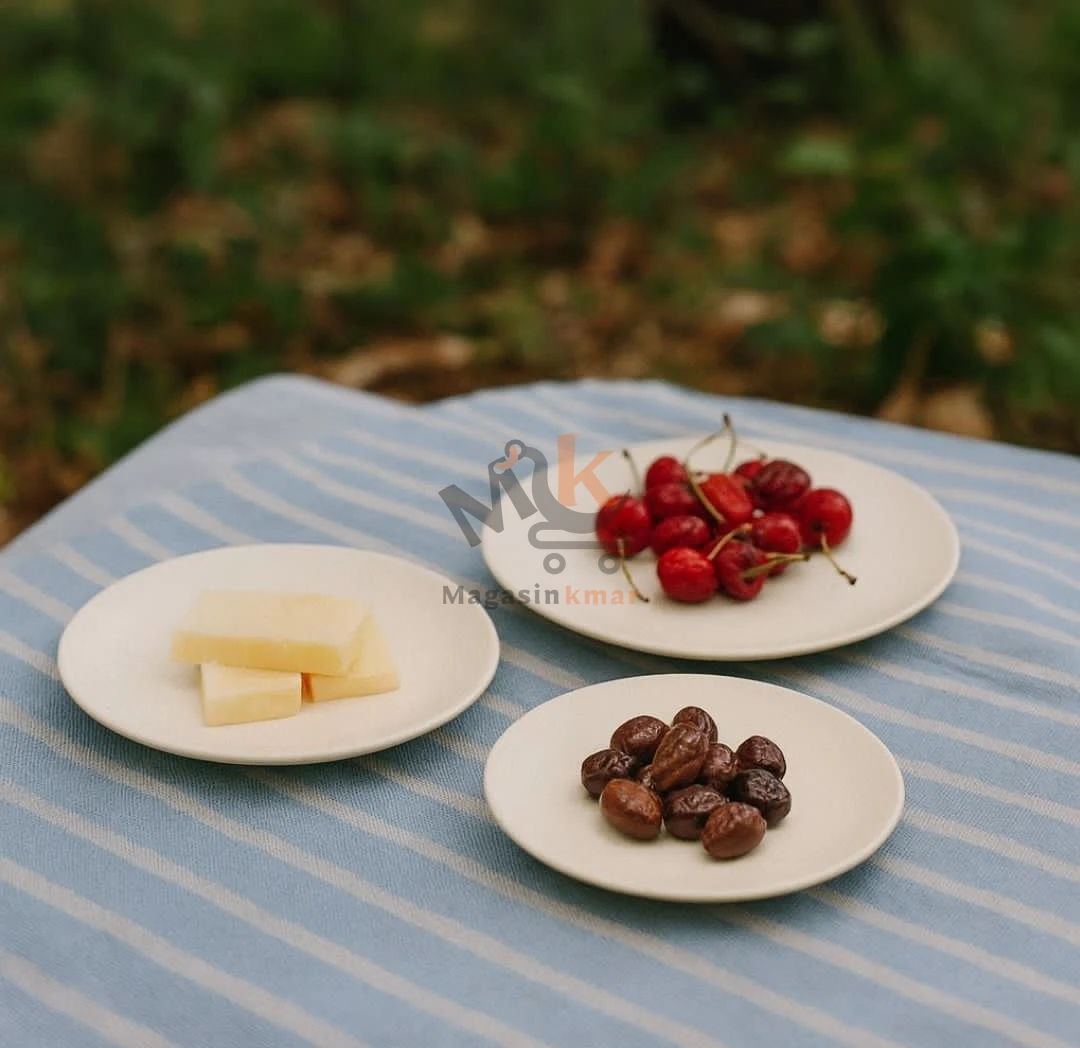 Plat rond en plastique alimentaire – 26 cm – Léger et résistant